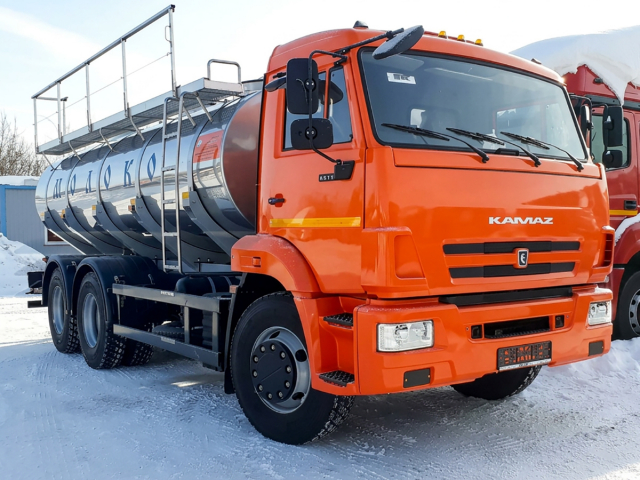 Автоцистерна молоковоз ЯДИШ-ВМ-13.4 на шасси КАМАЗ-65115-773081-42 объемом 9,8 кубов