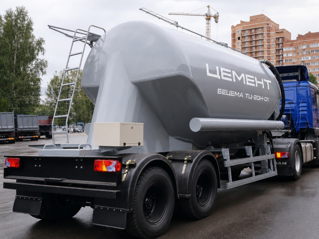 Цементовоз полуприцеп-цистерна Бецема ТЦ-20Н-01 объемом 21 куб фото 2
